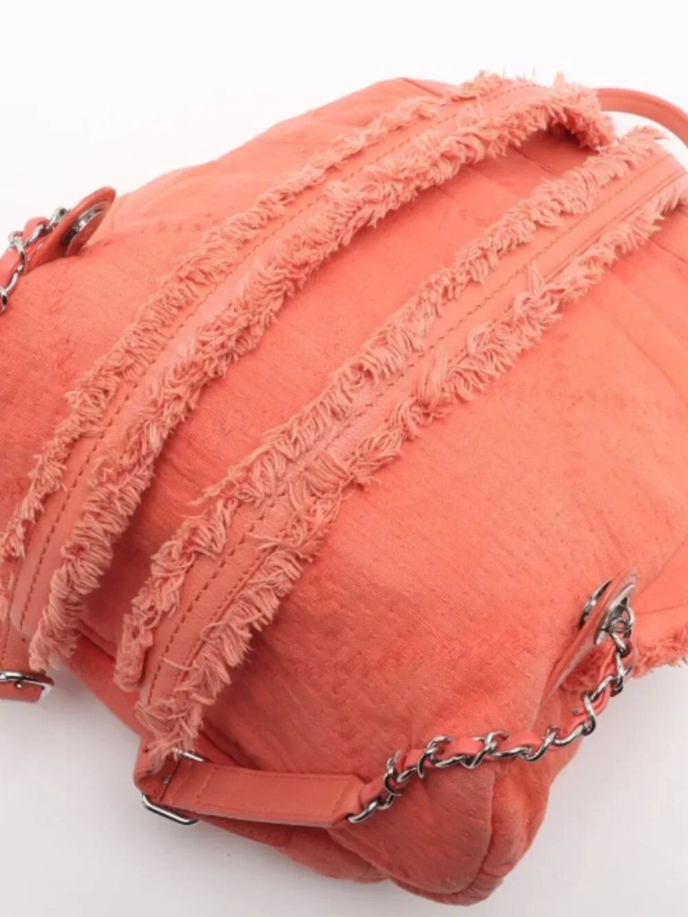 Chanel CC Logo Chain Backpack Orange